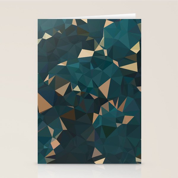 Gold Teal Abstract Low Poly Geometric Triangles Stationery Card Gallery Image 1