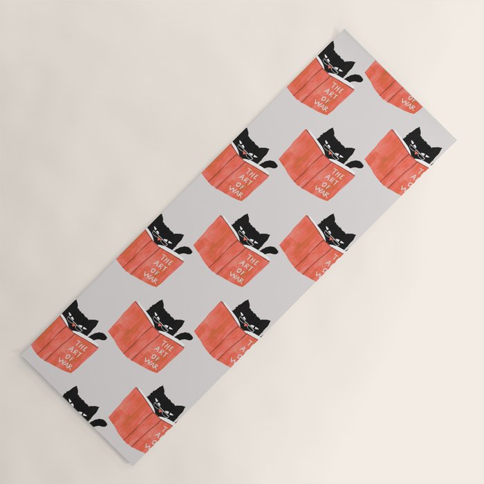 Cat reading book Yoga Mat Gallery Image 1