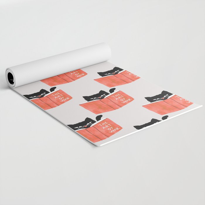 Cat reading book Yoga Mat Gallery Image 2