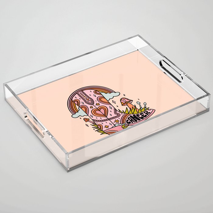 Cancer Cowboy Boot Acrylic Tray Gallery Image 1