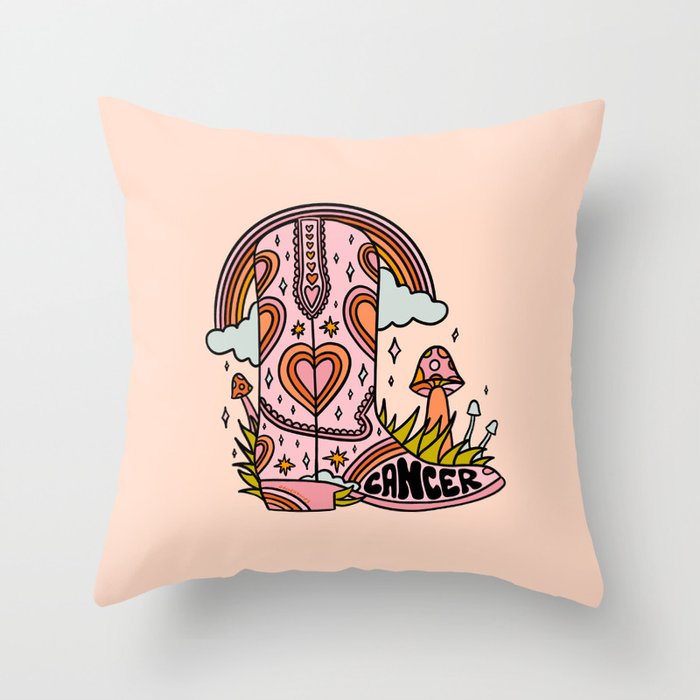 Cancer Cowboy Boot Throw Pillow Gallery Image 6