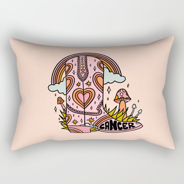 Cancer Cowboy Boot Rectangular Pillow Gallery Image 1