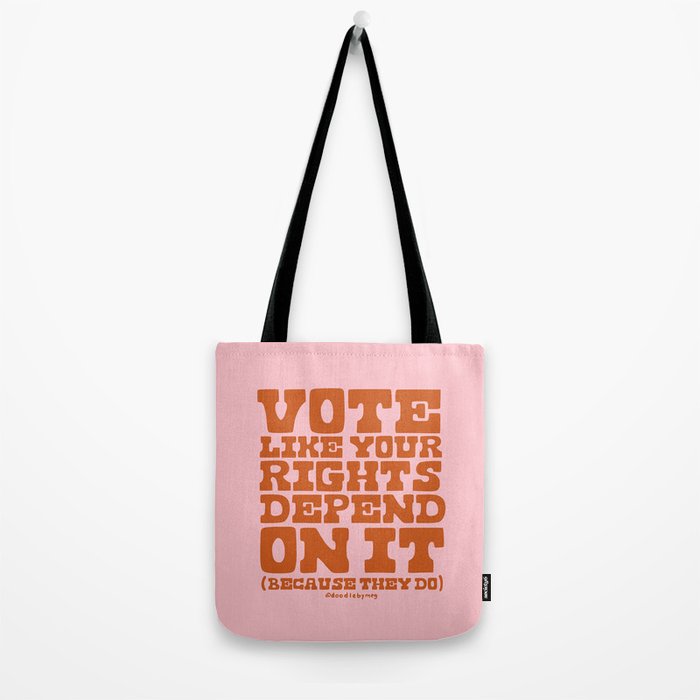 Vote Like Your Rights Depend On It in Orange Tote Bag Gallery Image 2