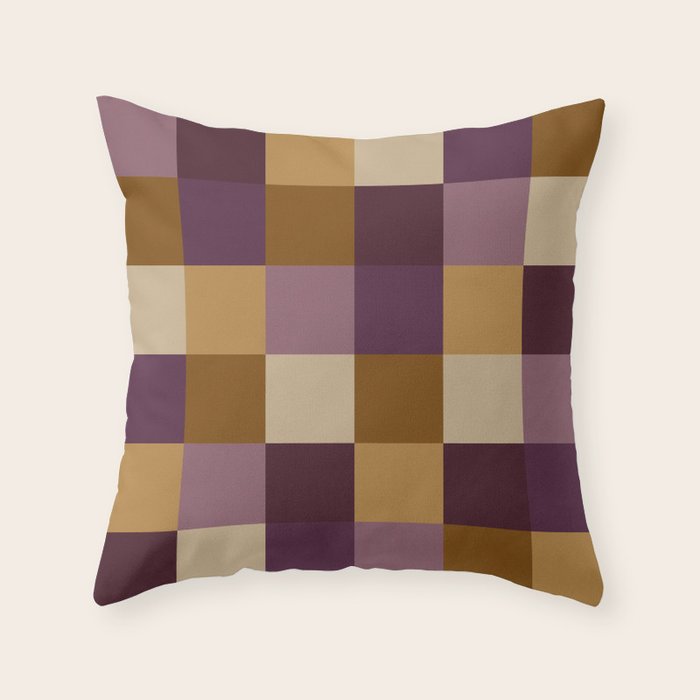 Bold Autumn Checks Pattern - Large XII Throw Pillow Gallery Image 1