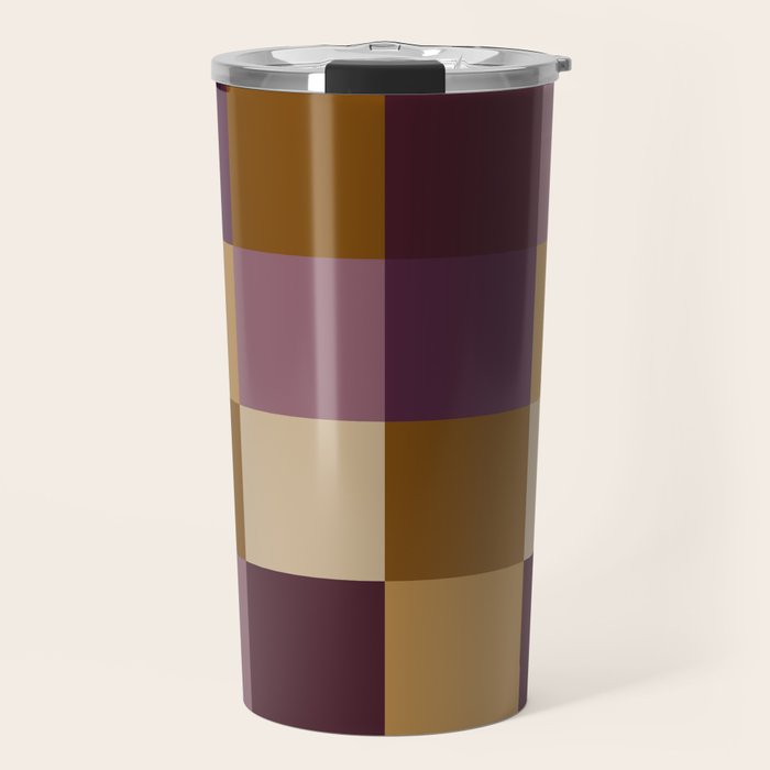 Bold Autumn Checks Pattern - Large XII Travel Mug Gallery Image 1