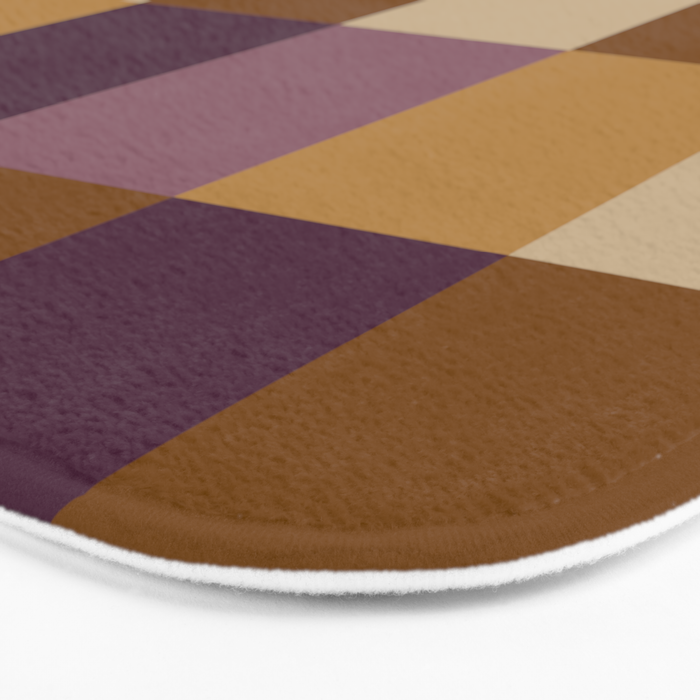 Bold Autumn Checks Pattern - Large XII Bath Mat Gallery Image 3