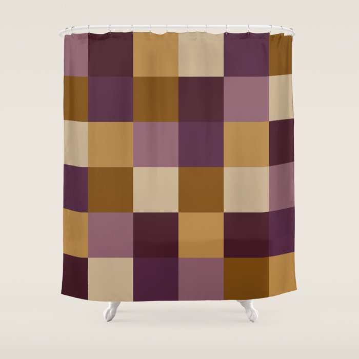 Bold Autumn Checks Pattern - Large XII Shower Curtain Gallery Image 1