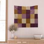 Bold Autumn Checks Pattern - Large XII Wall Tapestry Gallery Image 2