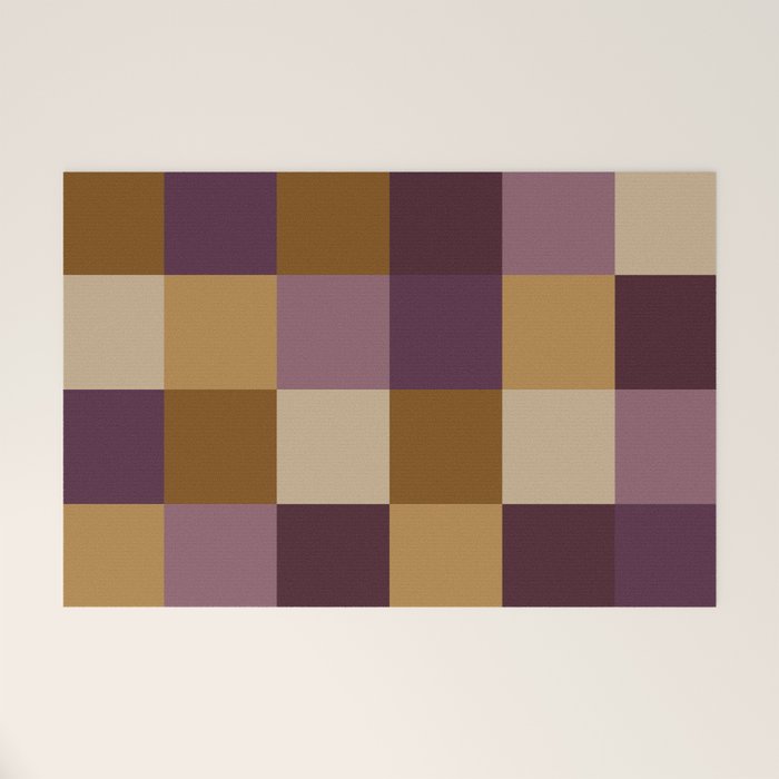 Bold Autumn Checks Pattern - Large XII Welcome Mat Gallery Image 1