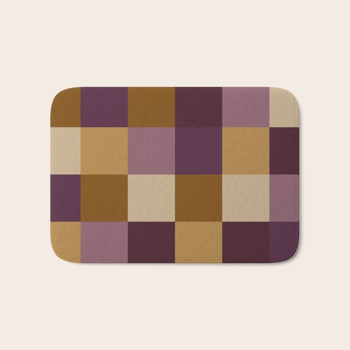 Bold Autumn Checks Pattern - Large XII Bath Mat Gallery Image 1