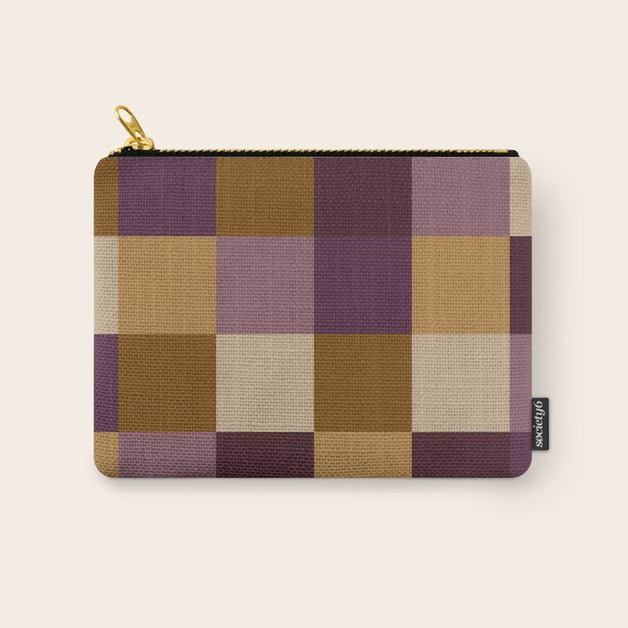 Bold Autumn Checks Pattern - Large XII Carry All Pouch Gallery Image 1