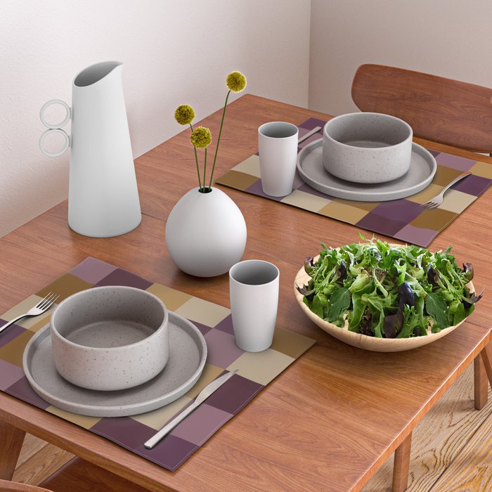 Bold Autumn Checks Pattern - Large XII Placemat Gallery Image 2