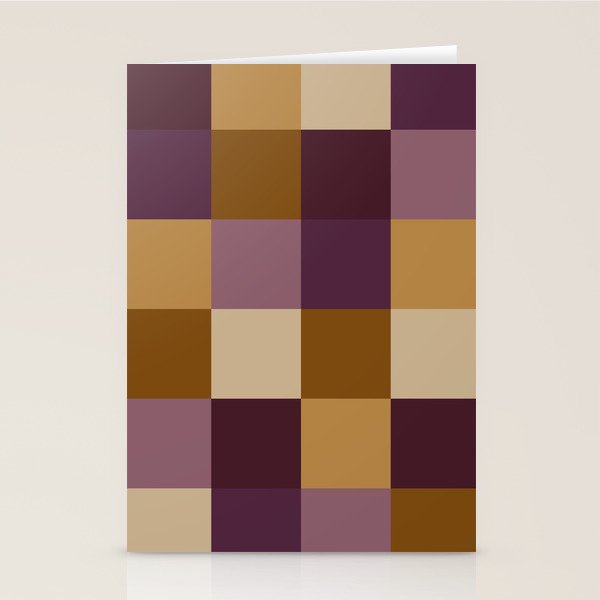 Bold Autumn Checks Pattern - Large XII Stationery Card Gallery Image 2