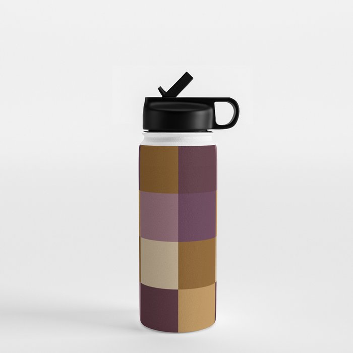 Bold Autumn Checks Pattern - Large XII Water Bottle Gallery Image 1