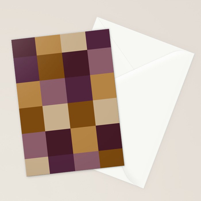 Bold Autumn Checks Pattern - Large XII Stationery Card Gallery Image 2