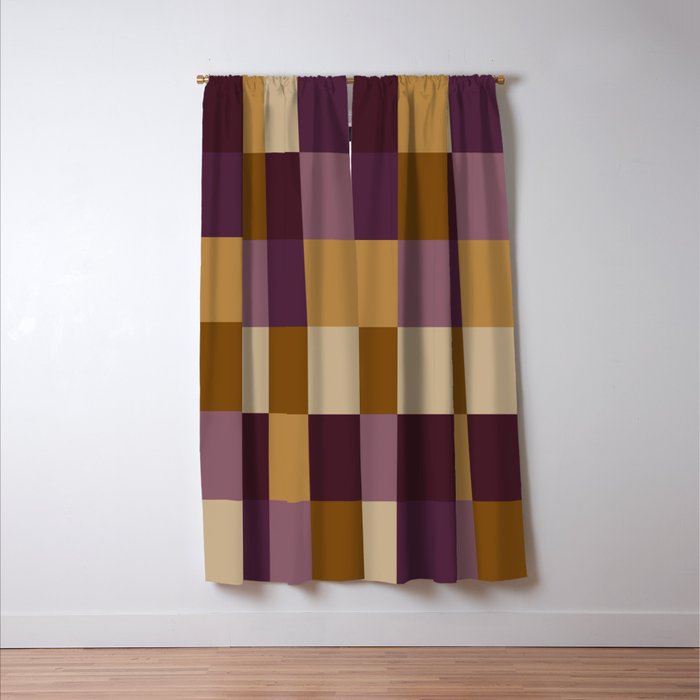 Bold Autumn Checks Pattern - Large XII Window Curtain Gallery Image 3