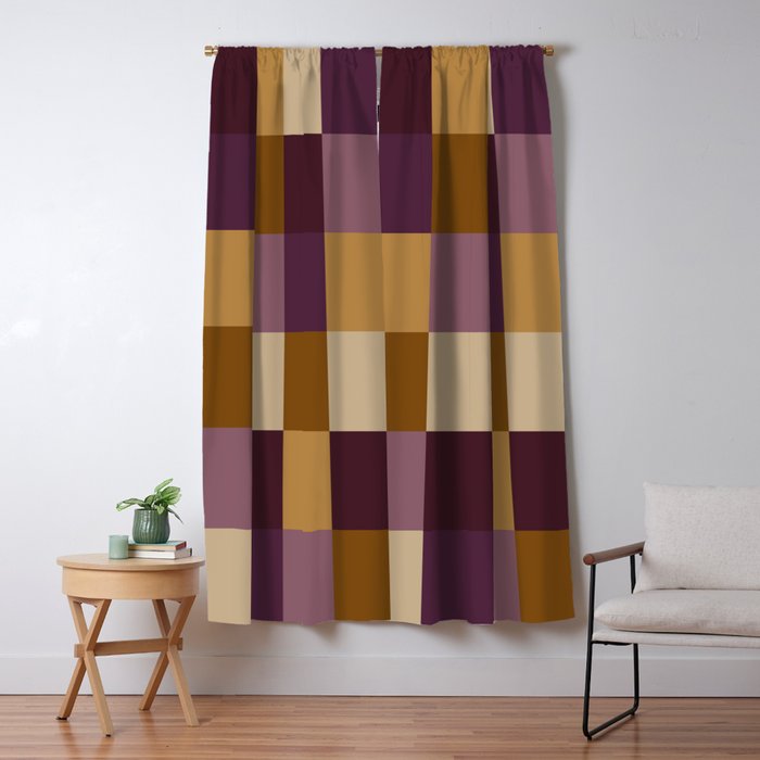 Bold Autumn Checks Pattern - Large XII Window Curtain Gallery Image 5