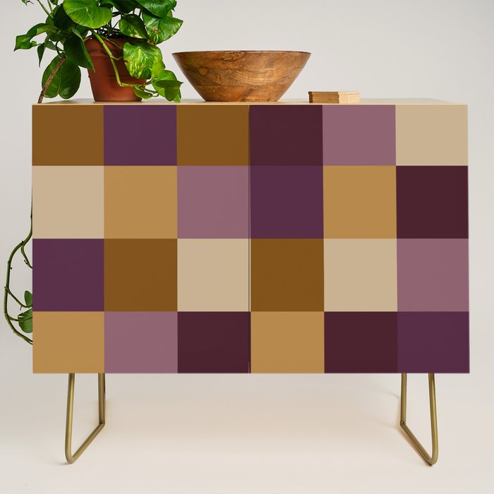 Bold Autumn Checks Pattern - Large XII Credenza Gallery Image 1