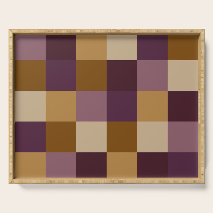 Bold Autumn Checks Pattern - Large XII Serving Tray Gallery Image 1