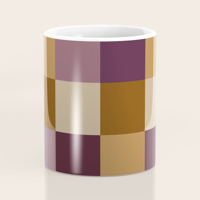 Bold Autumn Checks Pattern - Large XII Coffee Mug Gallery Image 4