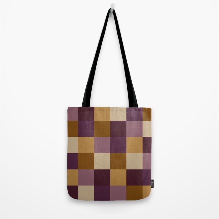 Bold Autumn Checks Pattern - Large XII Tote Bag Gallery Image 2