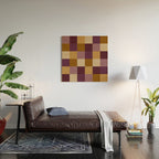 Bold Autumn Checks Pattern - Large XII Wood Wall Art Gallery Image 2