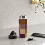 Bold Autumn Checks Pattern - Large XII Water Bottle Gallery Image 4