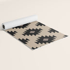 Southwestern Pattern 451 Beige and Black Yoga Mat Gallery Image 2