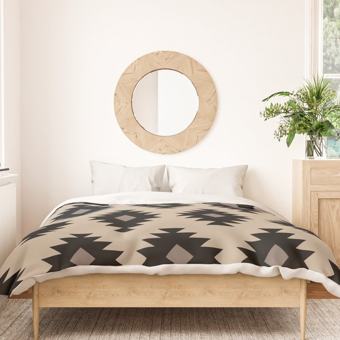 Southwestern Pattern 451 Beige and Black Duvet Cover Gallery Image 3