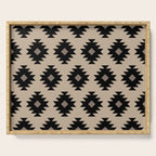 Southwestern Pattern 451 Beige and Black Serving Tray Gallery Image 1
