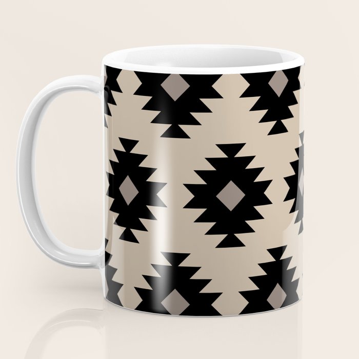 Southwestern Pattern 451 Beige and Black Coffee Mug Gallery Image 3