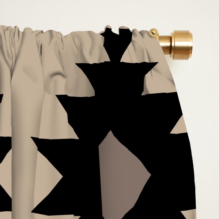 Southwestern Pattern 451 Beige and Black Window Curtain Gallery Image 2