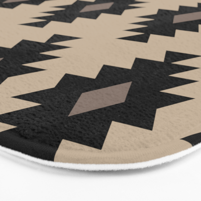 Southwestern Pattern 451 Beige and Black Bath Mat Gallery Image 3