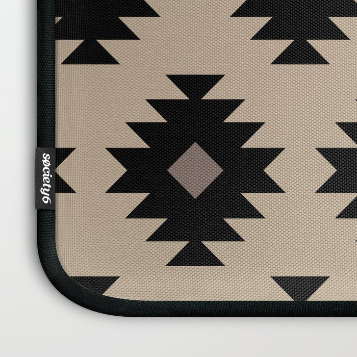 Southwestern Pattern 451 Beige and Black Laptop Sleeve Gallery Image 3