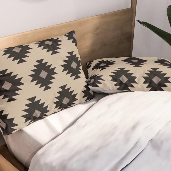 Southwestern Pattern 451 Beige and Black Pillow Sham Gallery Image 2