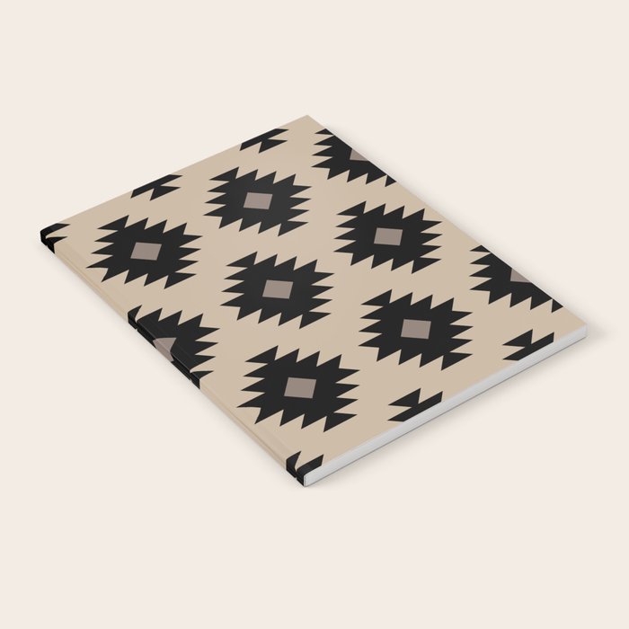 Southwestern Pattern 451 Beige and Black Notebook Gallery Image 2