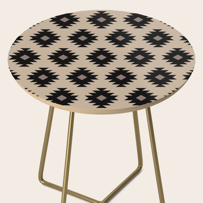 Southwestern Pattern 451 Beige and Black Side Table Gallery Image 2
