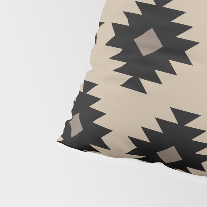 Southwestern Pattern 451 Beige and Black Pillow Sham Gallery Image 4