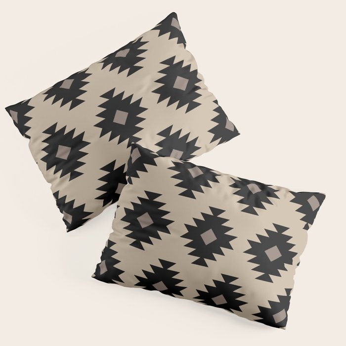 Southwestern Pattern 451 Beige and Black Pillow Sham Gallery Image 3