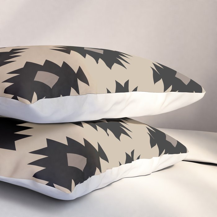 Southwestern Pattern 451 Beige and Black Pillow Sham Gallery Image 3