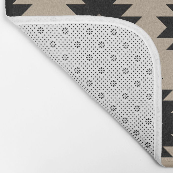 Southwestern Pattern 451 Beige and Black Bath Mat Gallery Image 2