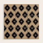 Southwestern Pattern 451 Beige and Black Wood Wall Art Gallery Image 1