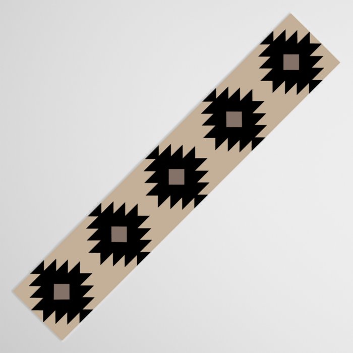 Southwestern Pattern 451 Beige and Black Table Runner Gallery Image 3