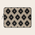 Southwestern Pattern 451 Beige and Black Laptop Sleeve Gallery Image 1