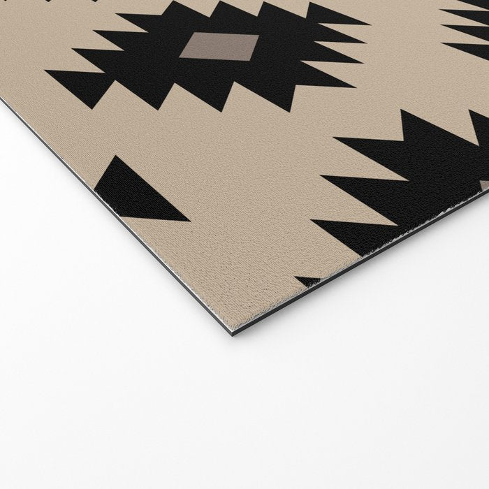 Southwestern Pattern 451 Beige and Black Welcome Mat Gallery Image 2