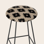 Southwestern Pattern 451 Beige and Black Stool Gallery Image 2