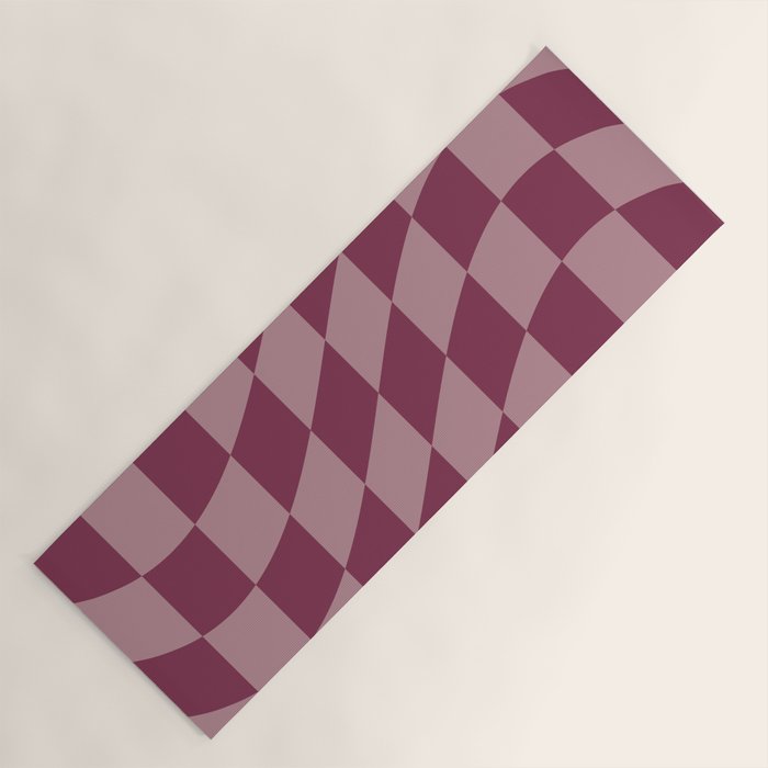 Wavy Ripe Berry x Dusty Mauve Yoga Mat Gallery Image 1