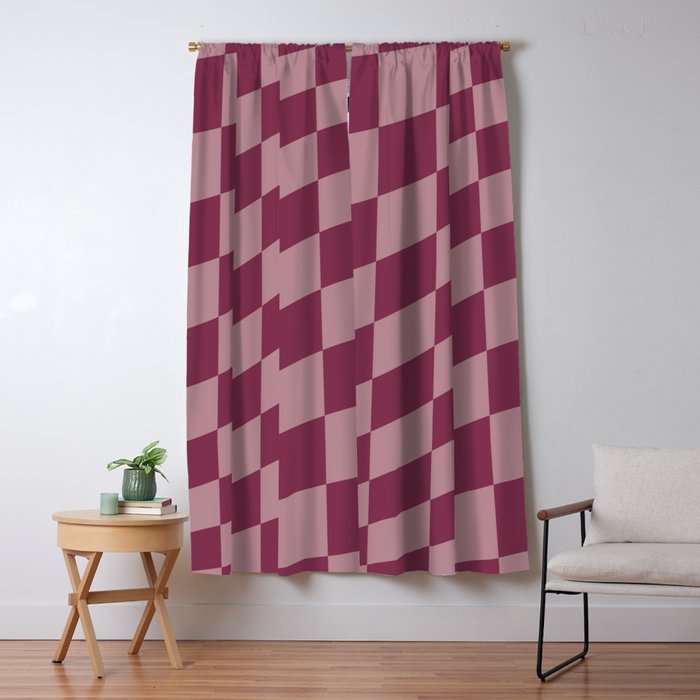 Wavy Ripe Berry x Dusty Mauve Window Curtain Gallery Image 1