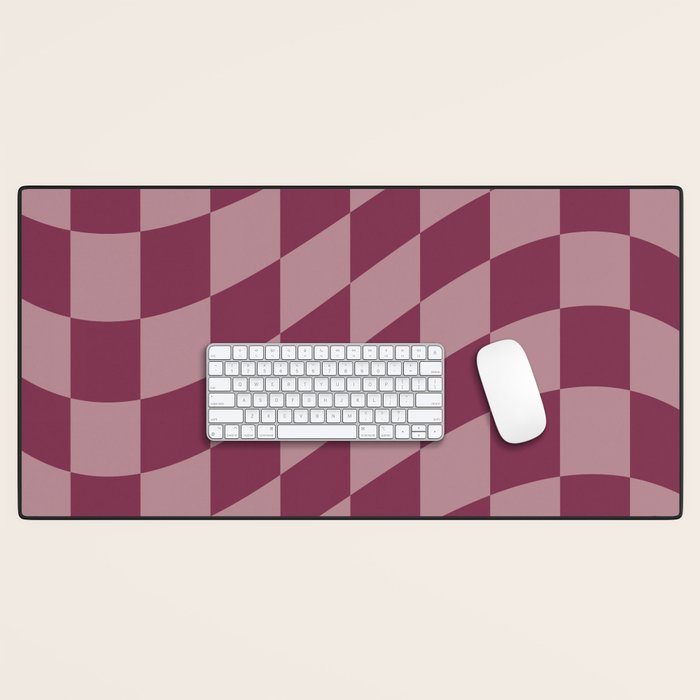 Wavy Ripe Berry x Dusty Mauve Desk Mat Gallery Image 1