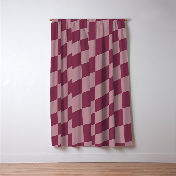 Wavy Ripe Berry x Dusty Mauve Window Curtain Gallery Image 3